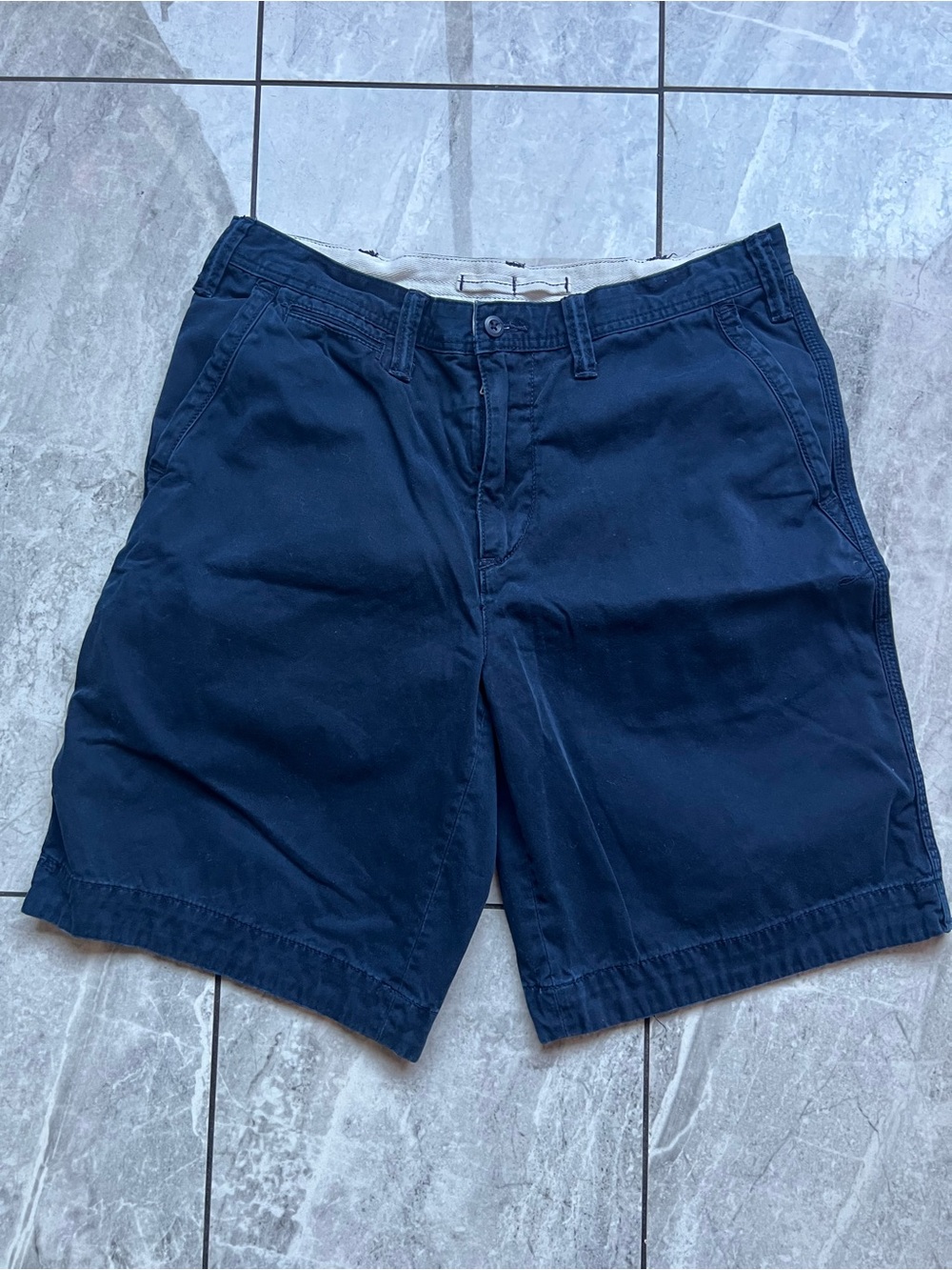 Polo Ralph Lauren Chino Relaxed Fit 9.5”Mens Navy Embroidered Red Pony Shorts 33